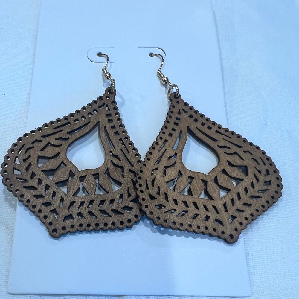 New Wooden Boho statement earrings
